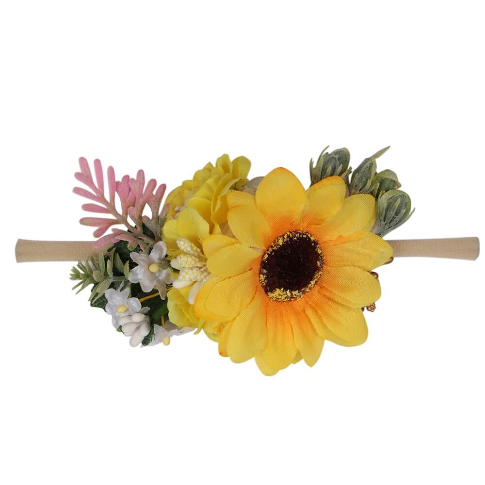 Newborn Sunflower Flower Nylon Headbands