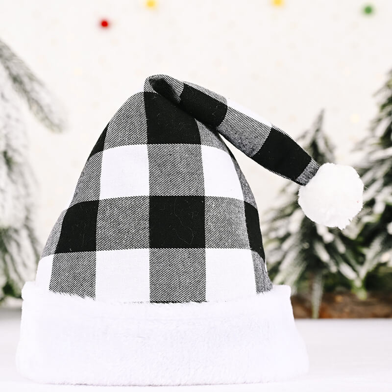 Classic Grids Christmas Plush Hats