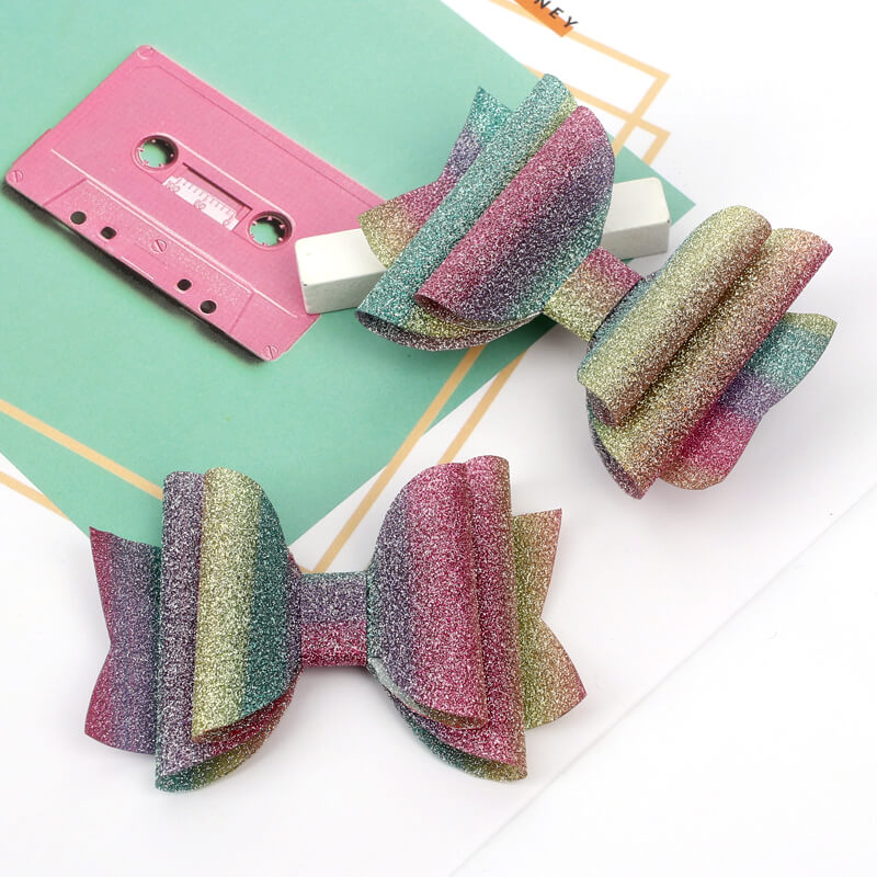 Cute Rainbow Glitter Hair Clip