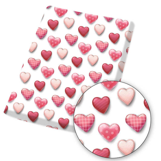 Pretty Love Heart Printed Fabric