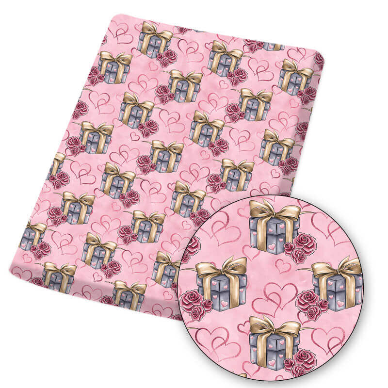 Pretty Pink Flower Printed Fabric