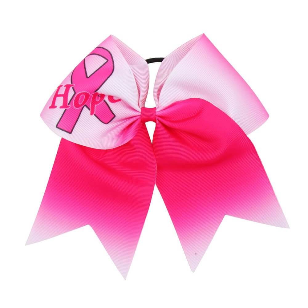 1PC Breast Cancer Awareness Pink Cheer Bows