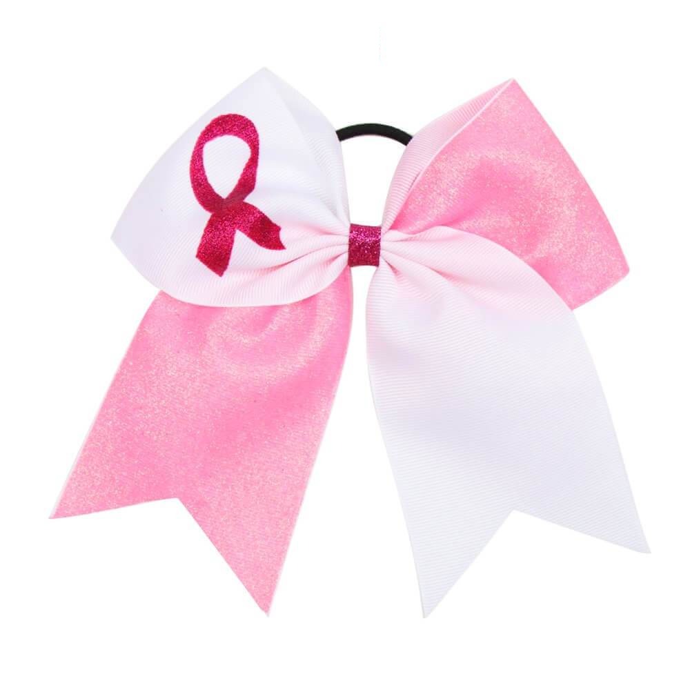 1PC Breast Cancer Awareness Pink Cheer Bows