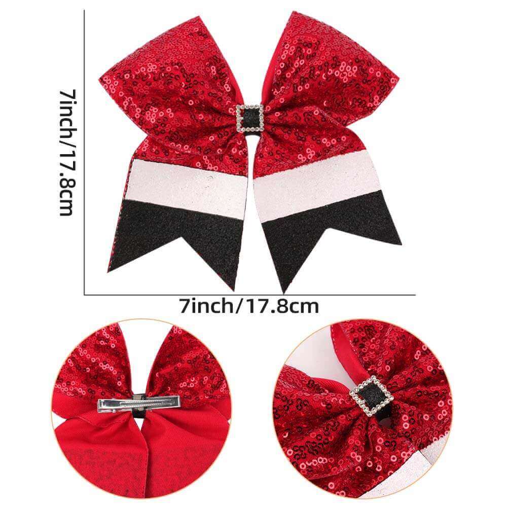 7'' Christmas New Year Sequin Cheer Bows