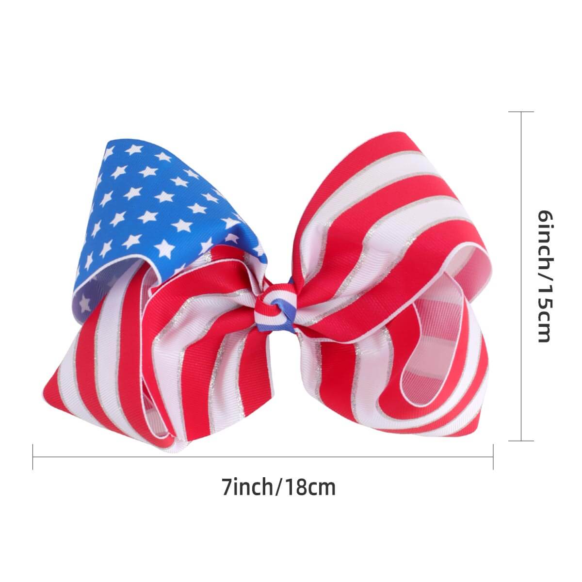 7'' 4th of July Flag Large Hair Bows