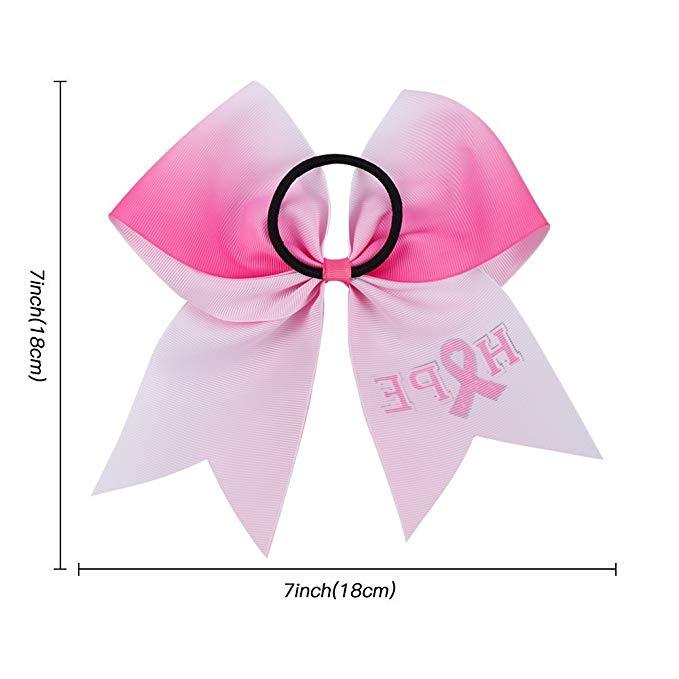 4PCS Breast Cancer Awareness Large Cheer Bows